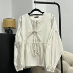 Oversized Ribbon Peplum (CGLABEL - Linen Stripes)