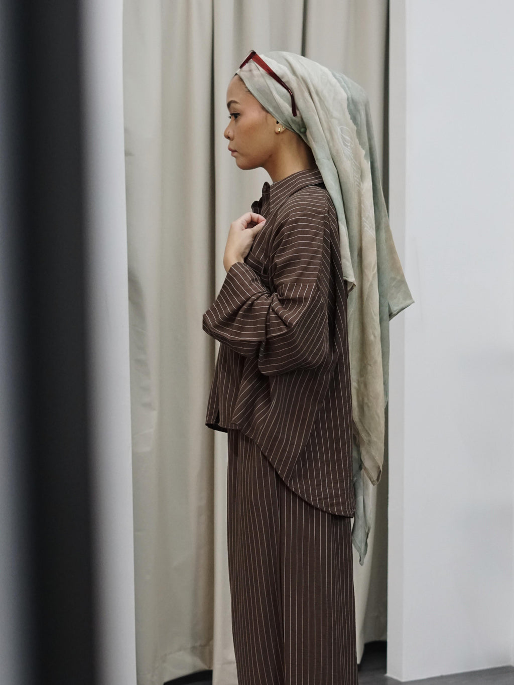 Boxy Shirt V.1 (by thecglabel - Stripes Linen Woven Material)