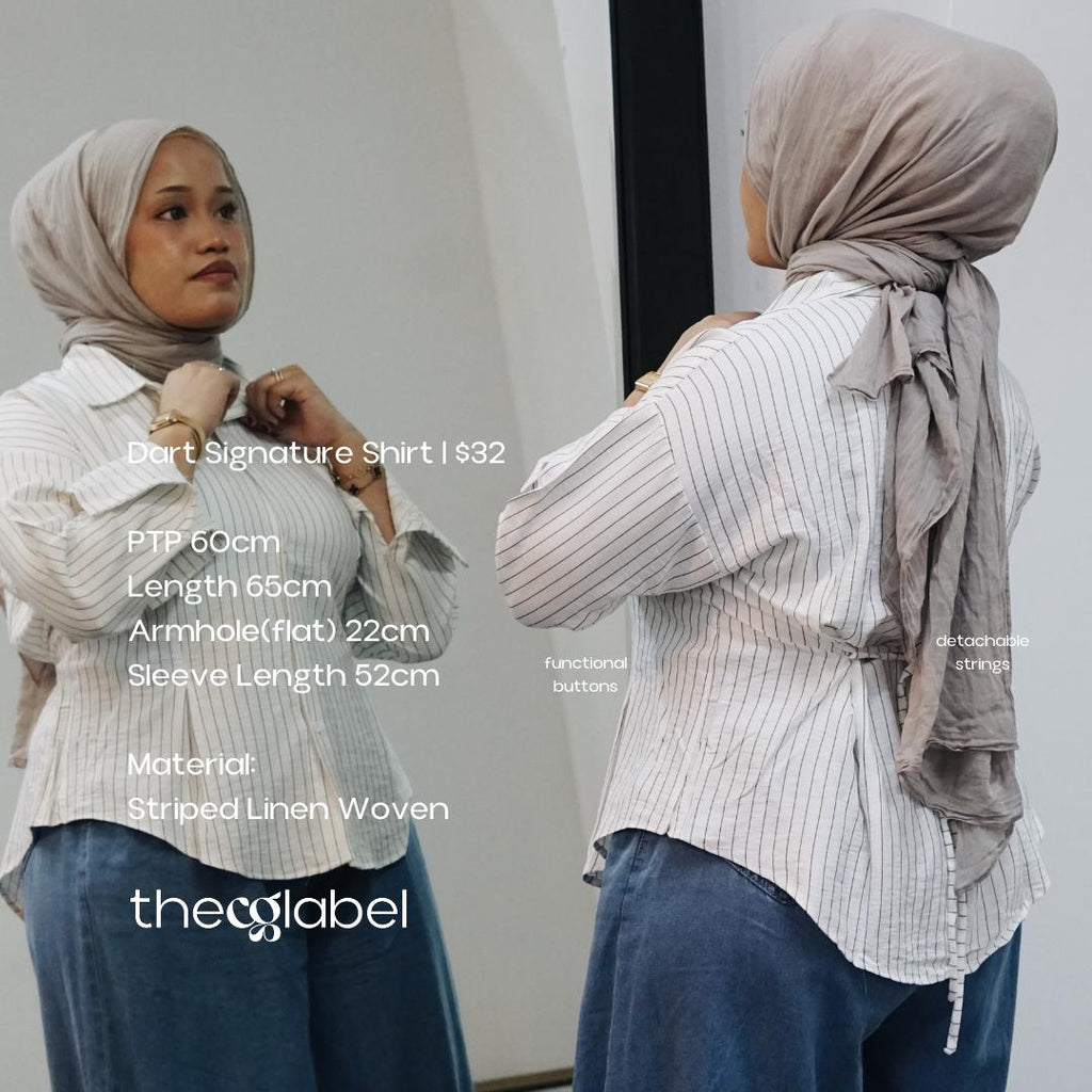 Dart Signature Shirt (By thecglabel - Linen Stripes Woven Material)