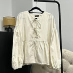 Oversized Ribbon Peplum (CGLABEL - Linen Stripes)