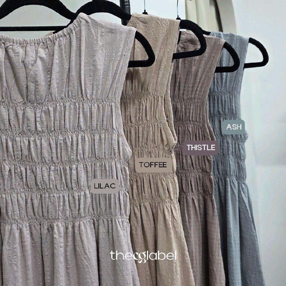 Smock Sleeveless Dress (THECGLABEL - Checkered Linen Material)