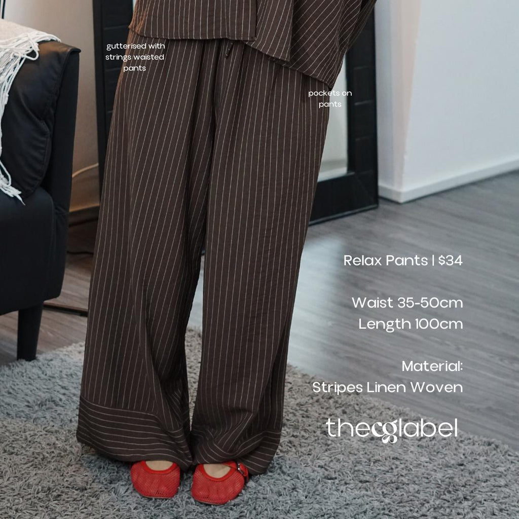 Relax Pants (by thecglabel - Striped Linen Woven Material)
