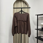 Serina Cropped Blouse (CGLABEL - Checkered Linen)