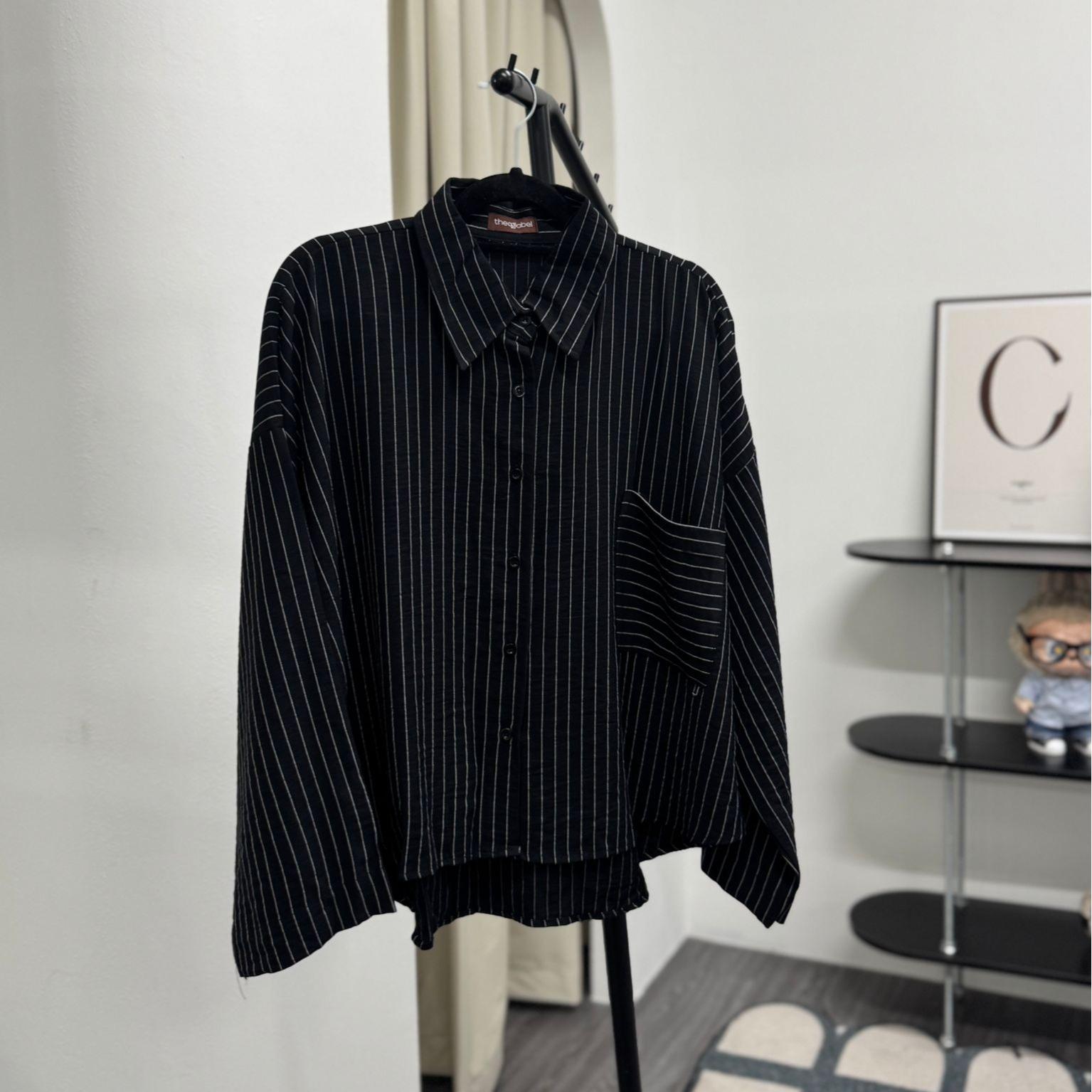 Boxy Shirt V.1 (by thecglabel - Stripes Linen Woven Material)